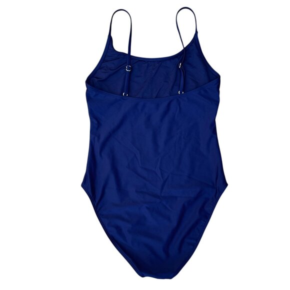 Like new! Quince Italian Cami One-Piece Swimsuit in Deep Navy Blue Size Medium - Picture 4 of 6